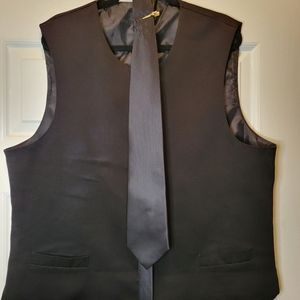 Edward's Black Casual Vest w/ Tie sz XL